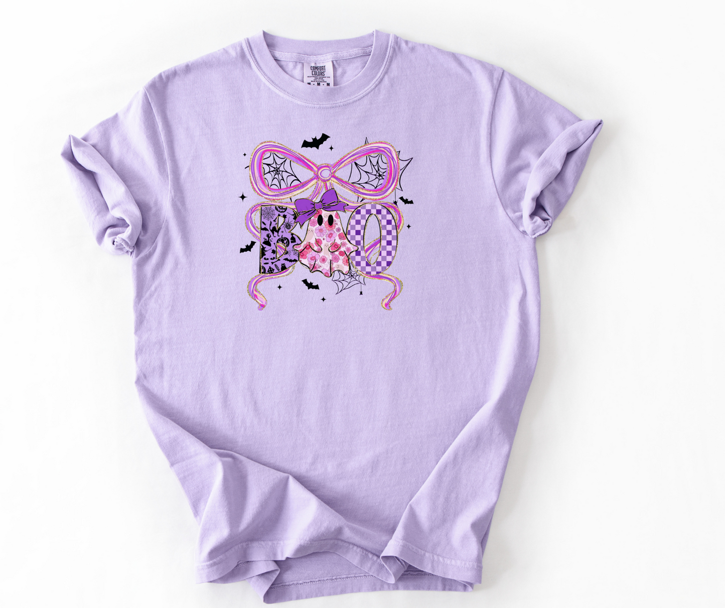 Purple BOO with Bow Halloween