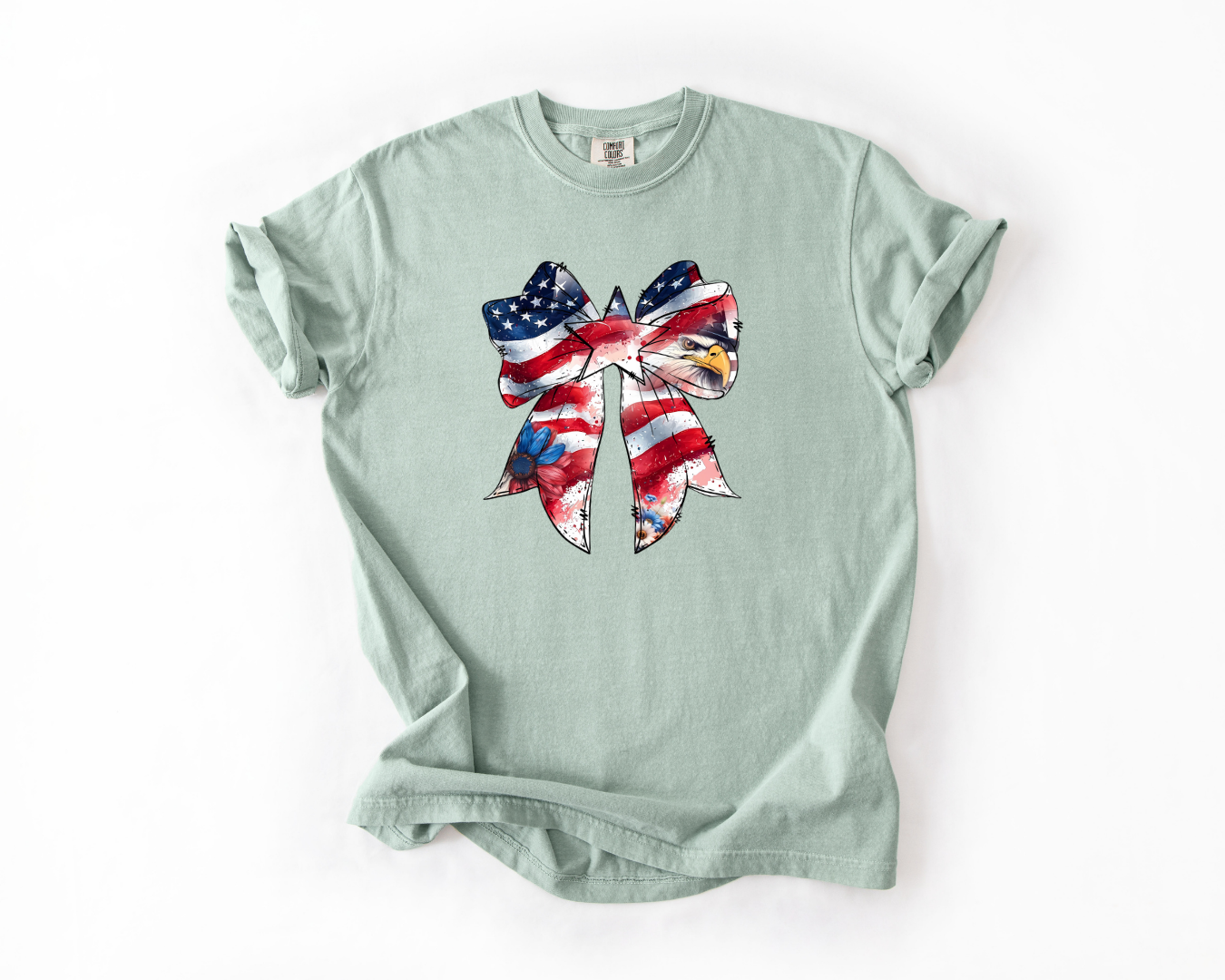 Eagle Coquette with Bow American Flag