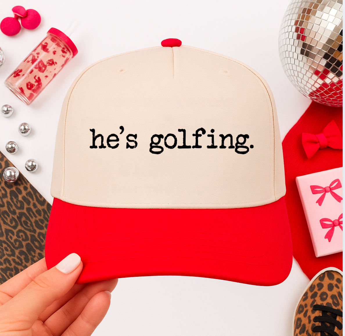 Hes Golfing Structured Baseball Hat