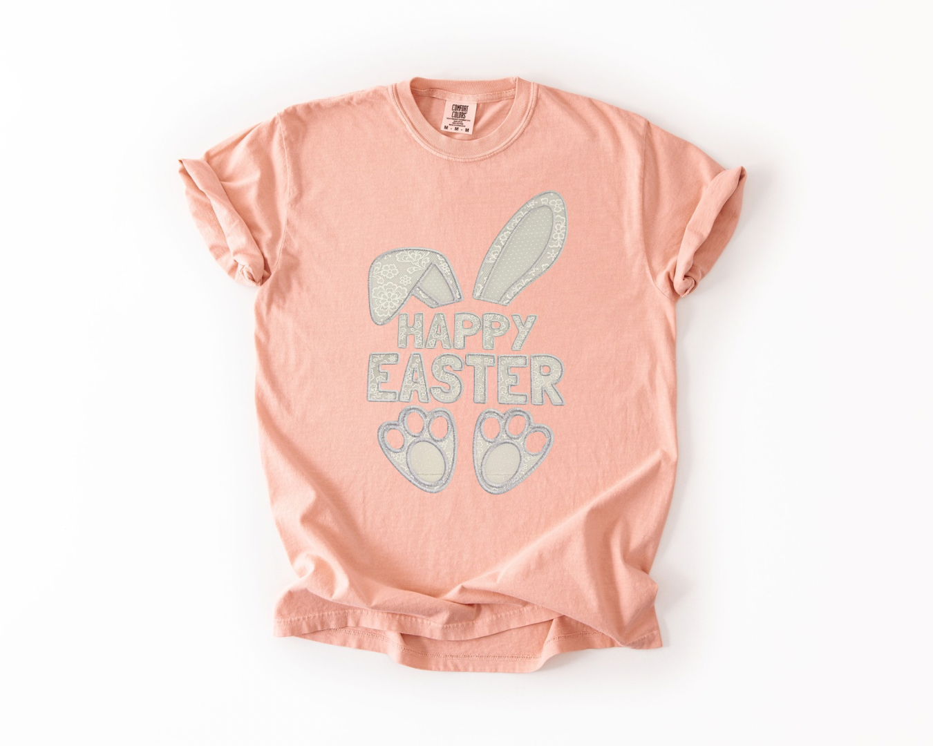 White Lace Happy Easter Bunny