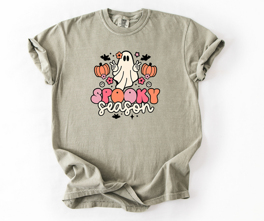 Spooky Season Ghost with Peace Sign Halloween